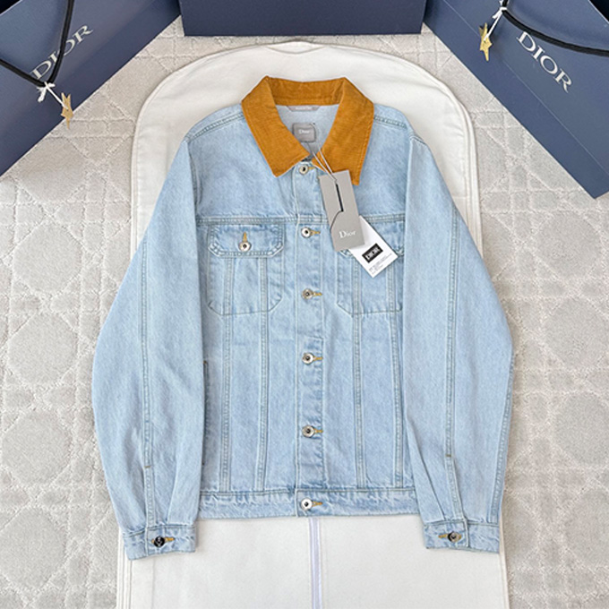 dior denim jacket with corduroy collar